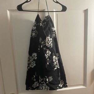 Black and white tube top dress